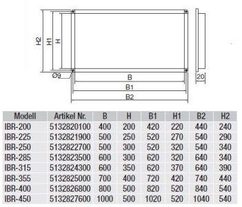 Gegenflansch für Kanalventilator IBR-200