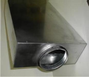 Schalldämpfer DN 150 L=750 rechteckig mit Kulisse