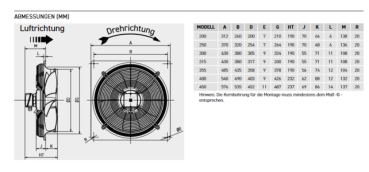 Axial Wandventilator HXBR-355 ECOWATT