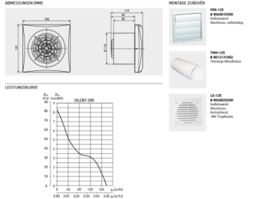 S&P SILENT-200 CZ Kleinraum-Ventilator
