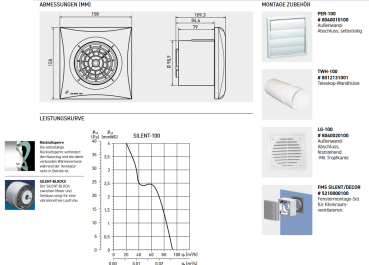 S&P SILENT-100 CRZ Kleinraum-Ventilator