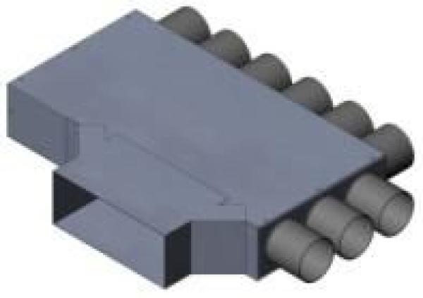 Bodenverteiler für Kanal 170x70 9x ø63 mm