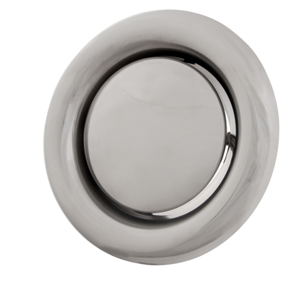 Abluft Ventil Edelstahl Ø 150 mm mit Montagering