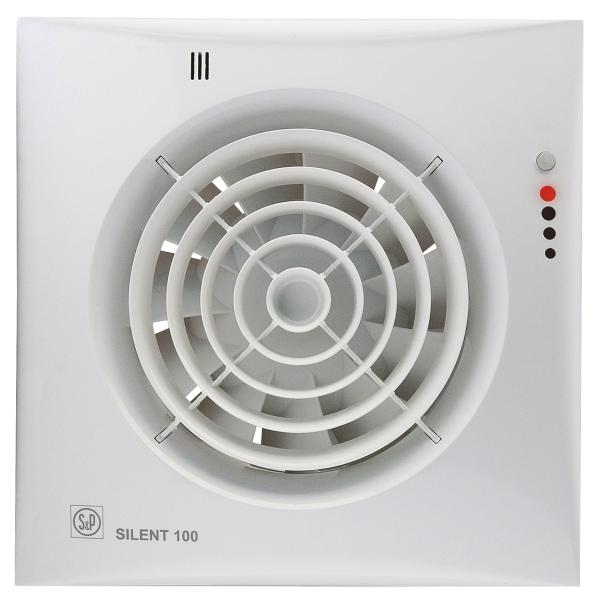 S&P SILENT-100 CHZ VISUAL Kleinraum-Ventilatator, Feuchte, LED